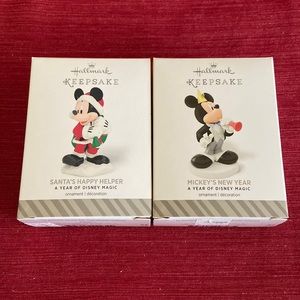 Hallmark Keepsake Holiday Mickey Ornaments (2) NWT